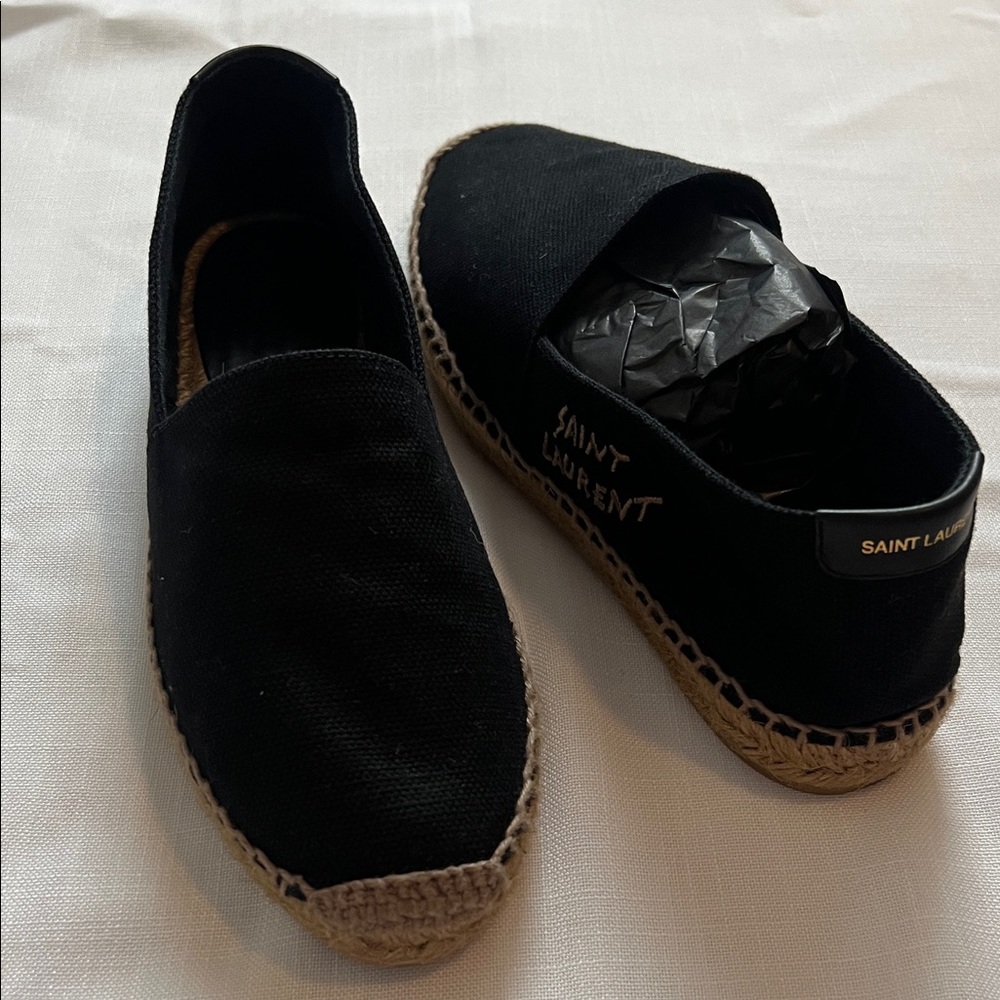 Saint Laurent Black Canvas Espadrilles